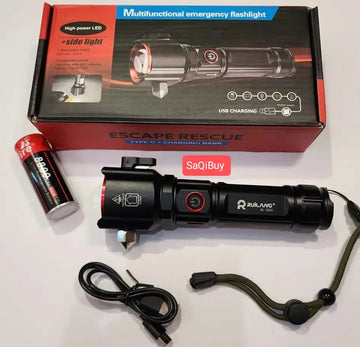 Multifunction 8in1 Portable Led Flashlight Rechargeable
