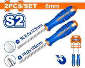 2-Piece Magnetic Screwdriver Set (S2 Steel, 125mm)