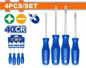 4-Piece Screwdriver Set (40CR, Mixed Sizes)