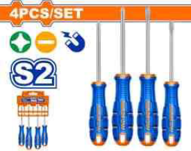 4-Piece Magnetic Screwdriver Set (S2 Steel, Mixed Sizes)