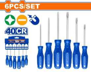 6-Piece Screwdriver Set (40CR, Mixed Sizes)
