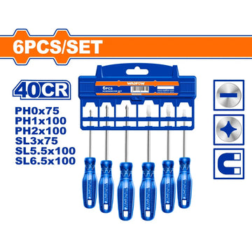 6-Piece Screwdriver Set (CR-V, Mixed Sizes)