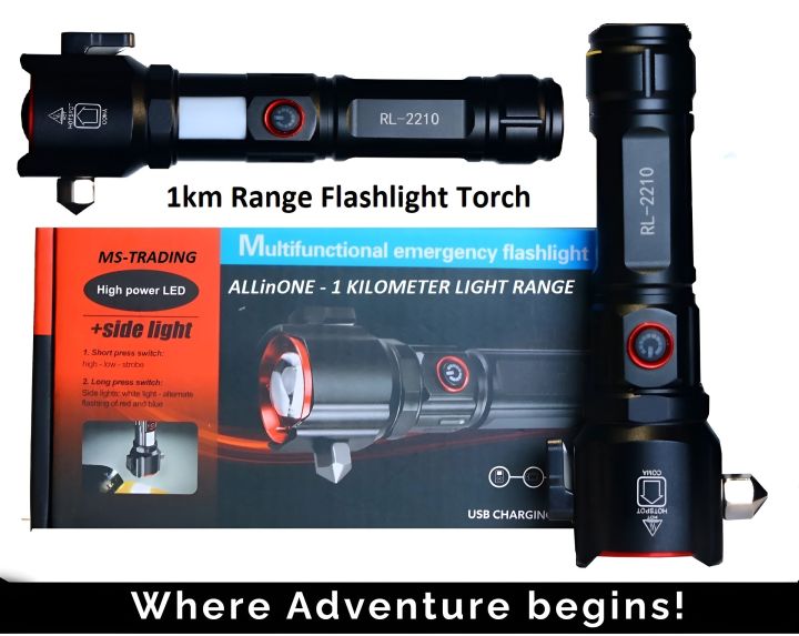 Multifunction 8in1 Portable Led Flashlight Rechargeable