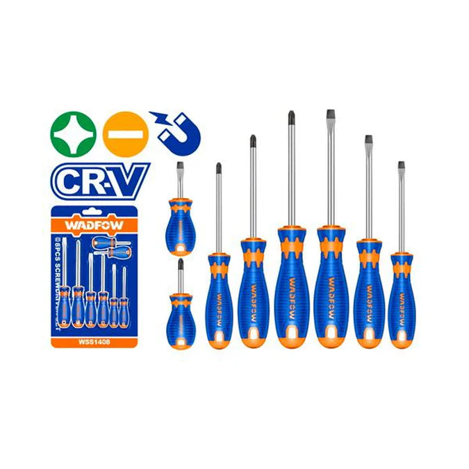 8-Piece Screwdriver Set (CR-V, Mixed Sizes)