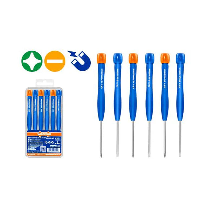6-Piece Precision Screwdriver Set (Cr-V, 50mm)
