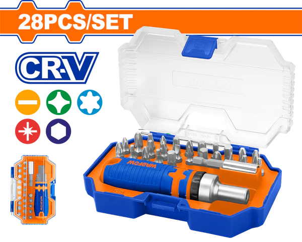 28-Piece Screwdriver Bit & Ratchet Set (CR-V)