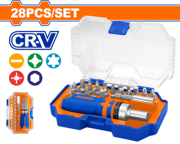 28-Piece Screwdriver Bit & Ratchet Set (CR-V)